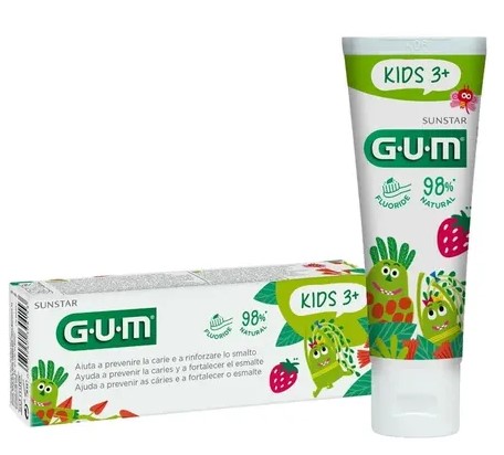 Gum kids dentifricio al fluoro indicato a partire dai 3 anni - gusto fragola (contiene fluoruro di sodio 500 ppm)
